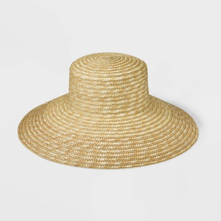 Women's Down Brim Straw Floppy Hat - A New Day™ Yellow | Target