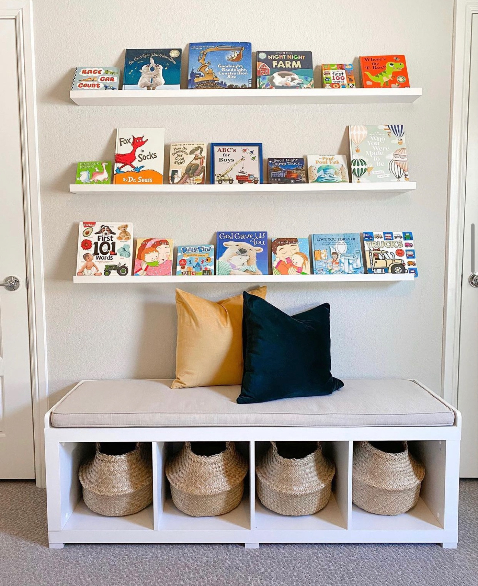 Baby, baby nursery, baby furniture, bookshelf, neutral nursery, bench, pillow, basket, boho, modern, baby books

#LTKkids #LTKbaby #LTKhome