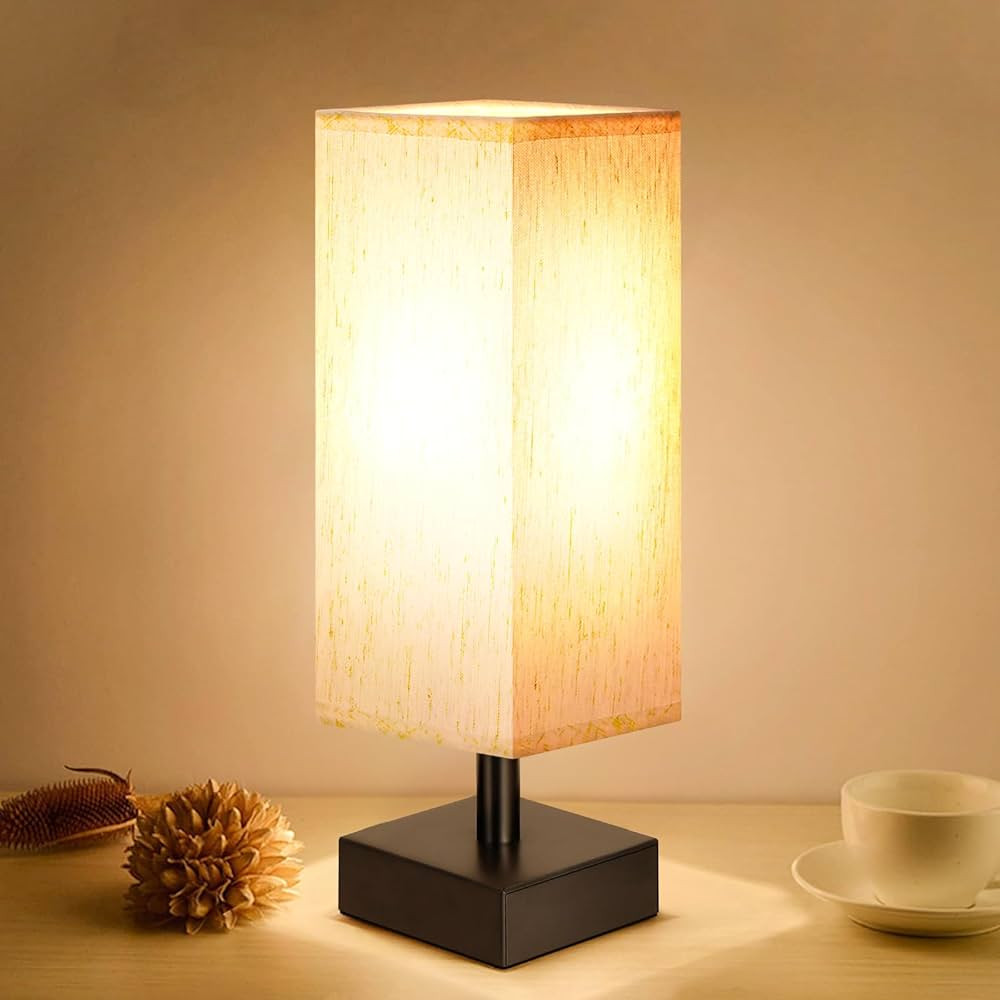 Small Table Lamp for Bedroom - Bedside Lamps for Nightstand, Minimalist Night Stand Light Lamp wi... | Amazon (US)