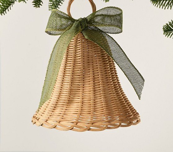 Oversized Rattan Bell Ornament (7") | Pottery Barn Kids