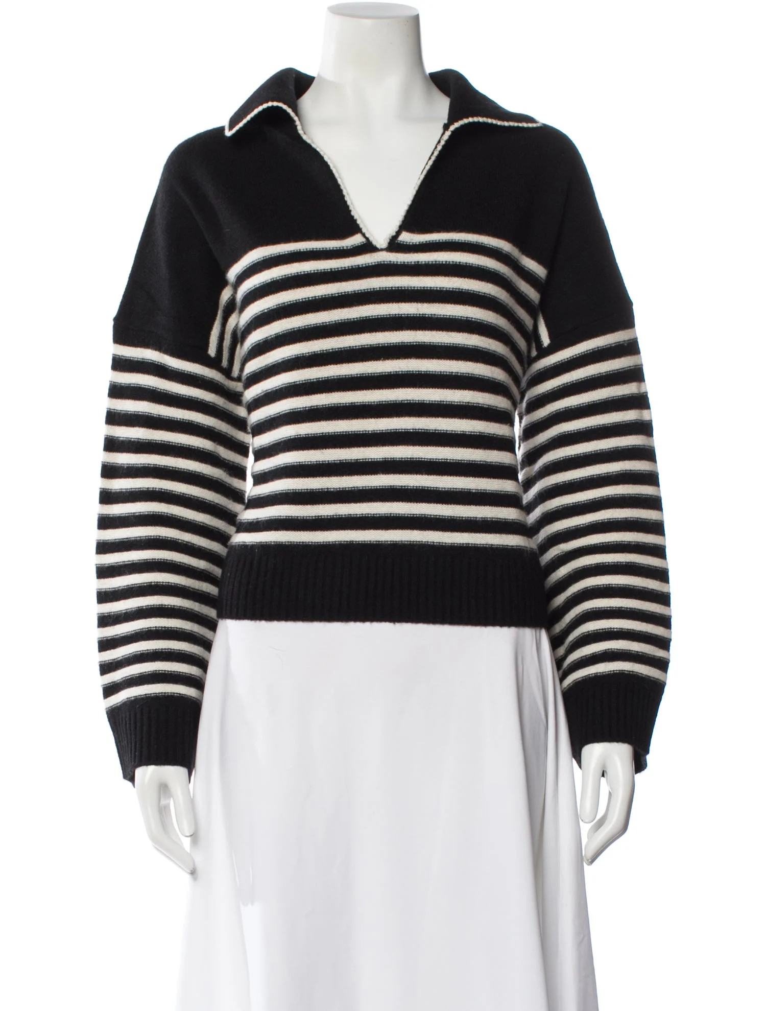 Maje Cashmere Striped Sweater - Black Knitwear, Clothing - W2M180427 | The RealReal | The RealReal
