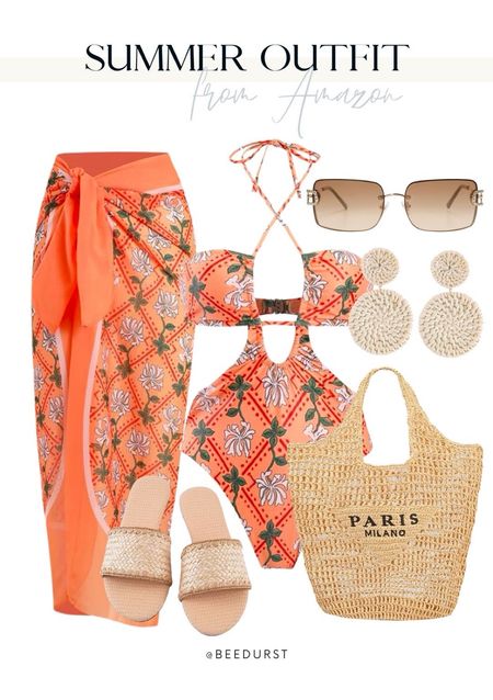 Vacation look from Amazon, summer outfit, swimsuit, swimsuit coverup, beach bag, sandals, sarong, beach look from Amazon, vacation outfit, summer outfit, rattan bag, crop tank, spring outfit

#LTKSeasonal #LTKswim #LTKfindsunder50