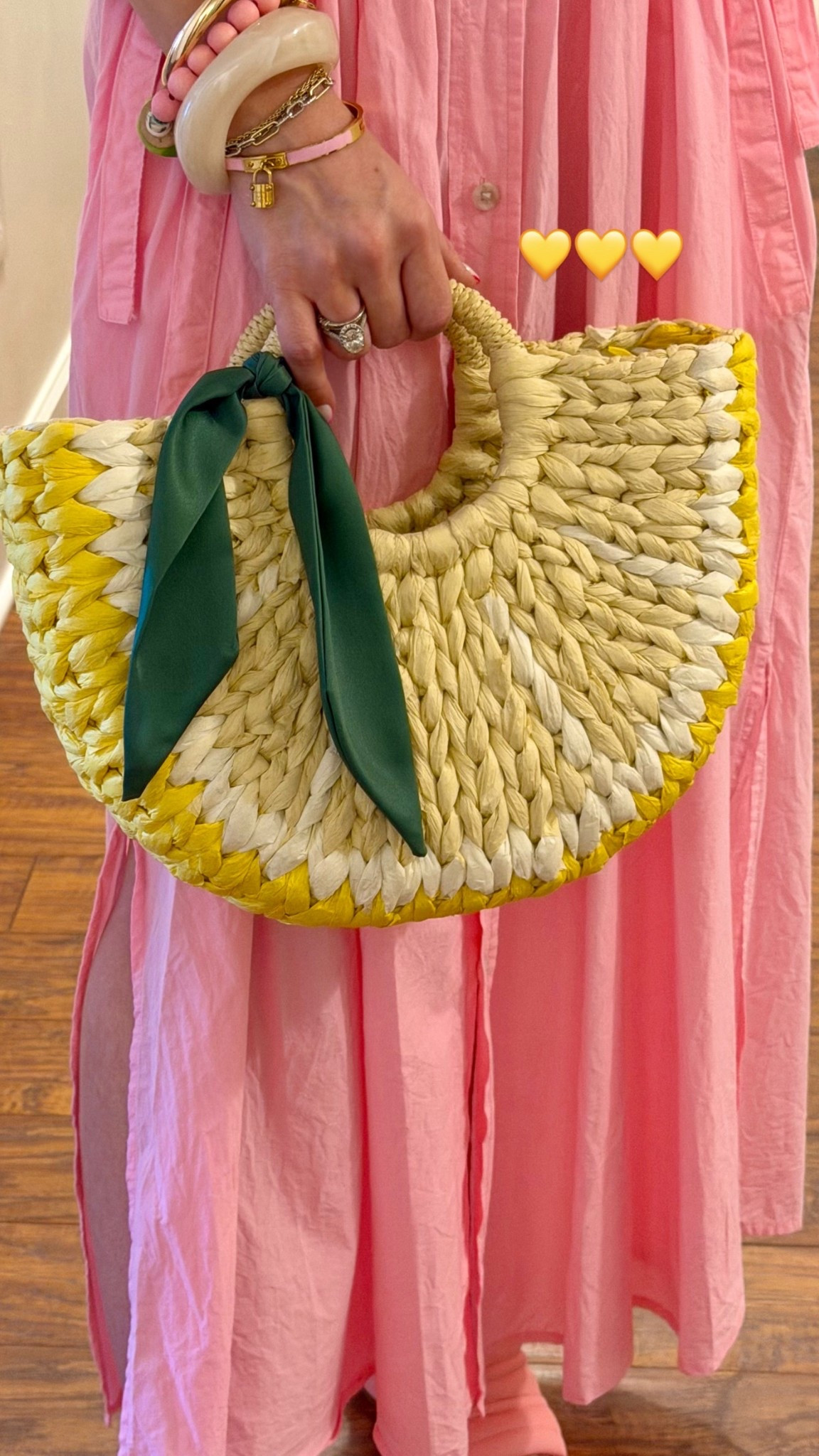 Willing spring weather to hurry on up with pastel pink and a lemon bag! Chunky jewelry always  

#LTKmorningroutine #LTKootd #LTKPetite
