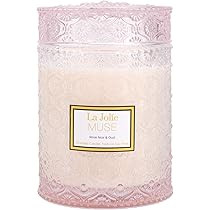 LA JOLIE MUSE Rose Noir & Oud Scented Candle, Rose Candle Gift for Women, Large Glass Jar Candles fo | Amazon (US)