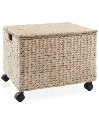 Rolling Filing Cabinet, Whitewash - Water Hyacinth Hanging File Folder Organizer on Wheels, Home ... | Macy's