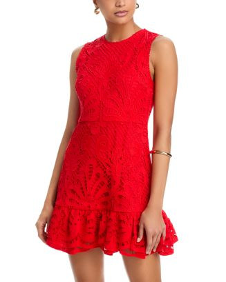 AQUA Lace Flounce Sleeveless Dress - Exclusive | Bloomingdale's Women | Bloomingdale's (US)