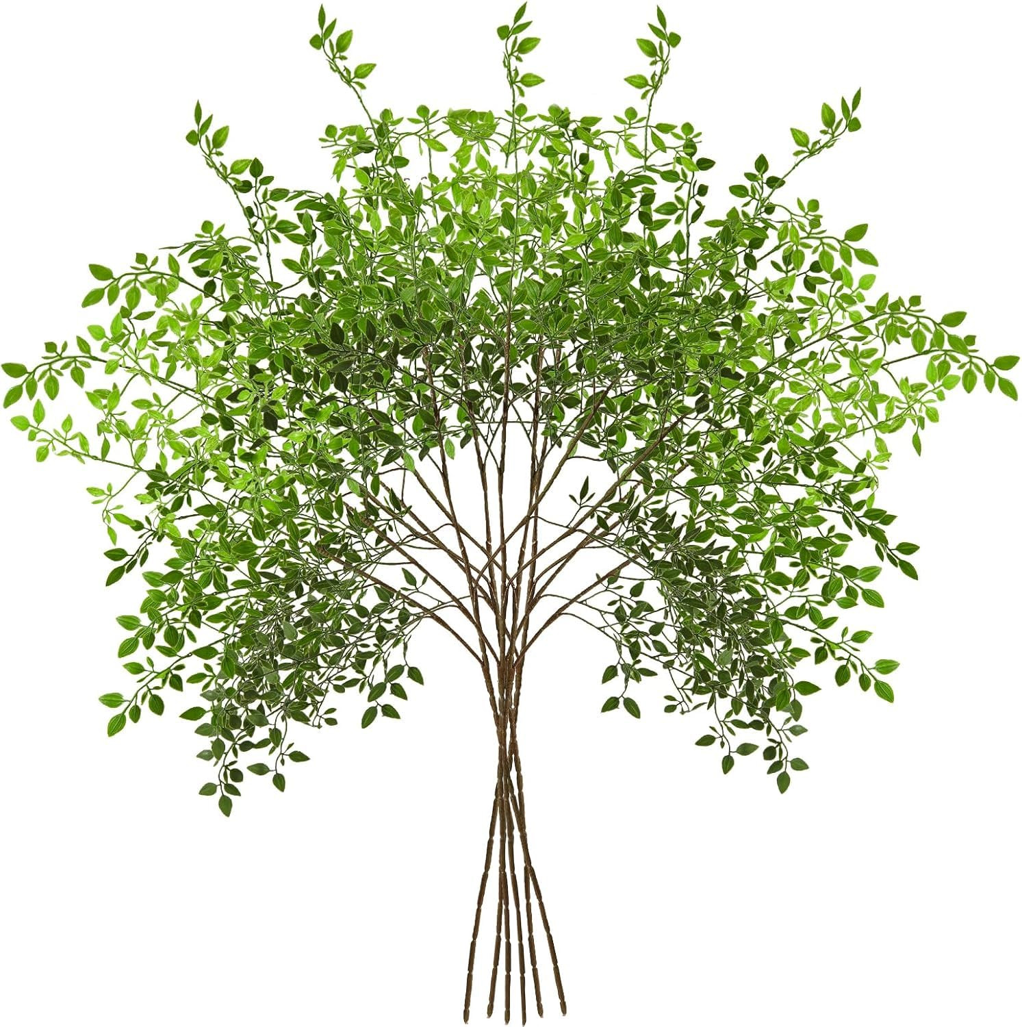 6PCS Artificial Nandina Stems for Vase, Faux Green Spring Plant Branches, Fake Floral Eucalyptus ... | Amazon (US)