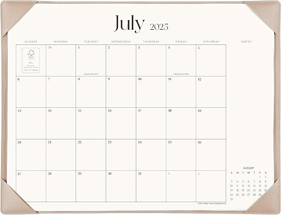 Simplified Desk Calendar 2025-2026 with Desktop Mat, Cabbrix Large Desk Pad Calendar 21" x 16-1/2... | Amazon (US)