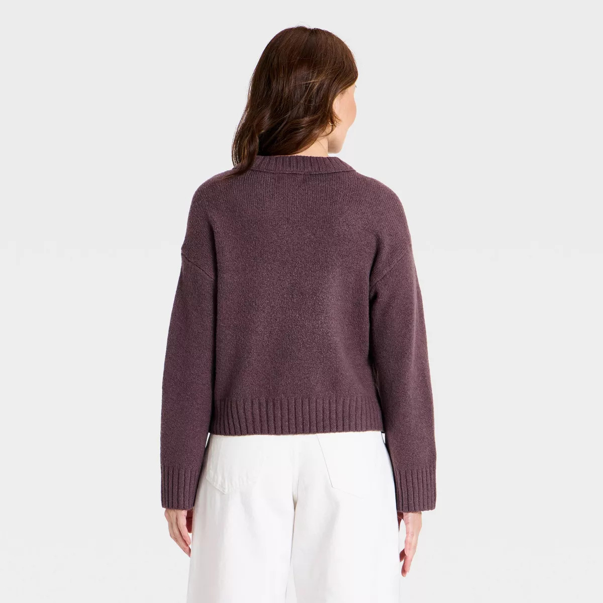 Women's Heritage Crewneck Pullover Sweater - Universal Thread\u2122 Burgundy M | Target