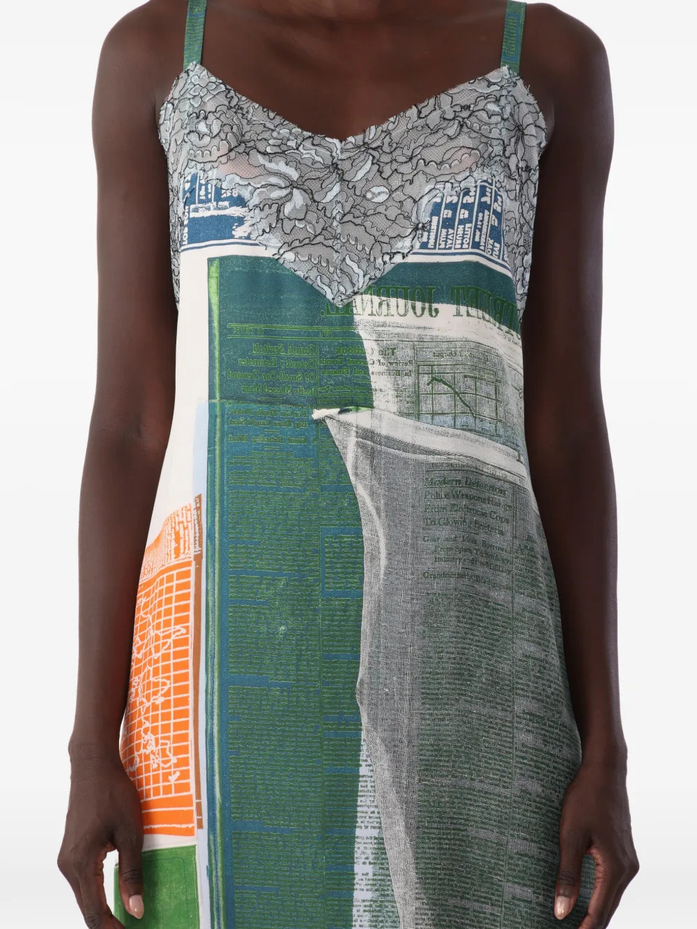 Jason Wu Collection x Robert Rauschenberg collage-slip midi dress - White | Farfetch Global