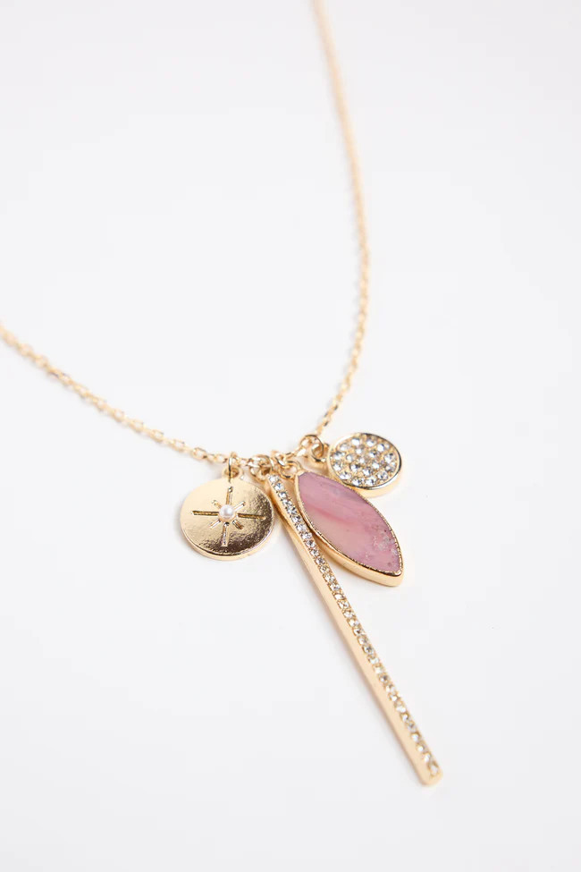 Viviana Pink Charm Necklace FINAL SALE | Pink Lily