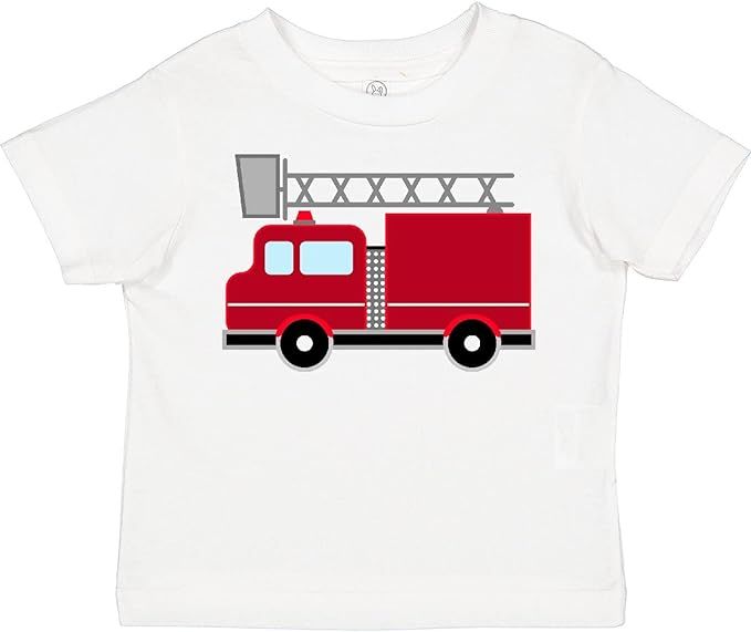 inktastic Red Firefighter Fire Truck Toddler T-Shirt | Amazon (US)