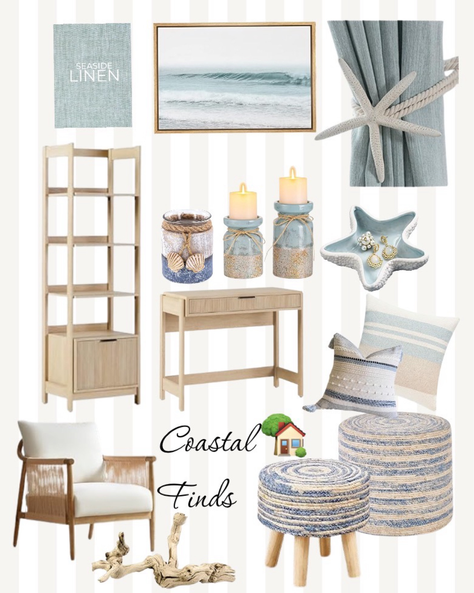 New year new home decor. How about a coastal home themed refresh? Blue linen curtains, sea shell decor, baby blues, deep blues, whites,and beiges are the key to this airy look. #coastal #homedecor #amazonhome

#LTKHome #LTKFindsUnder100
