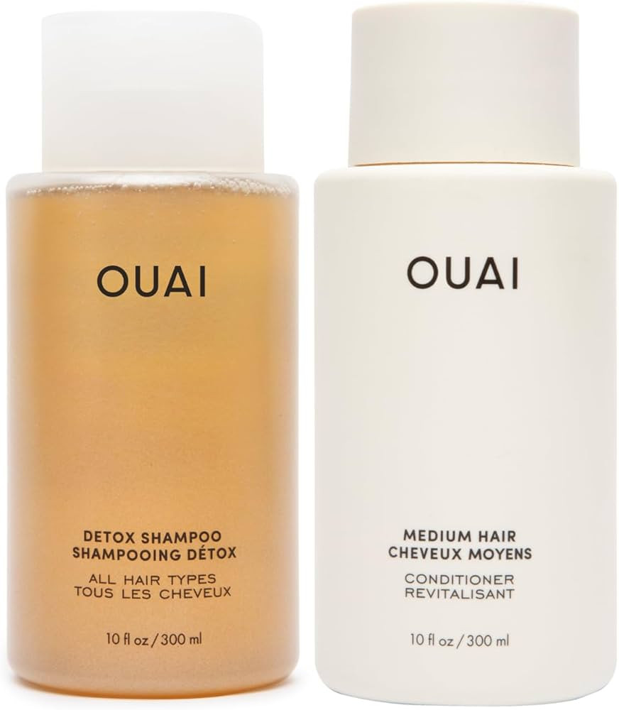 OUAI Detox Shampoo & Medium Hair Conditioner Bundle - Clarifying Shampoo for Build Up, Dirt, Oil,... | Amazon (US)