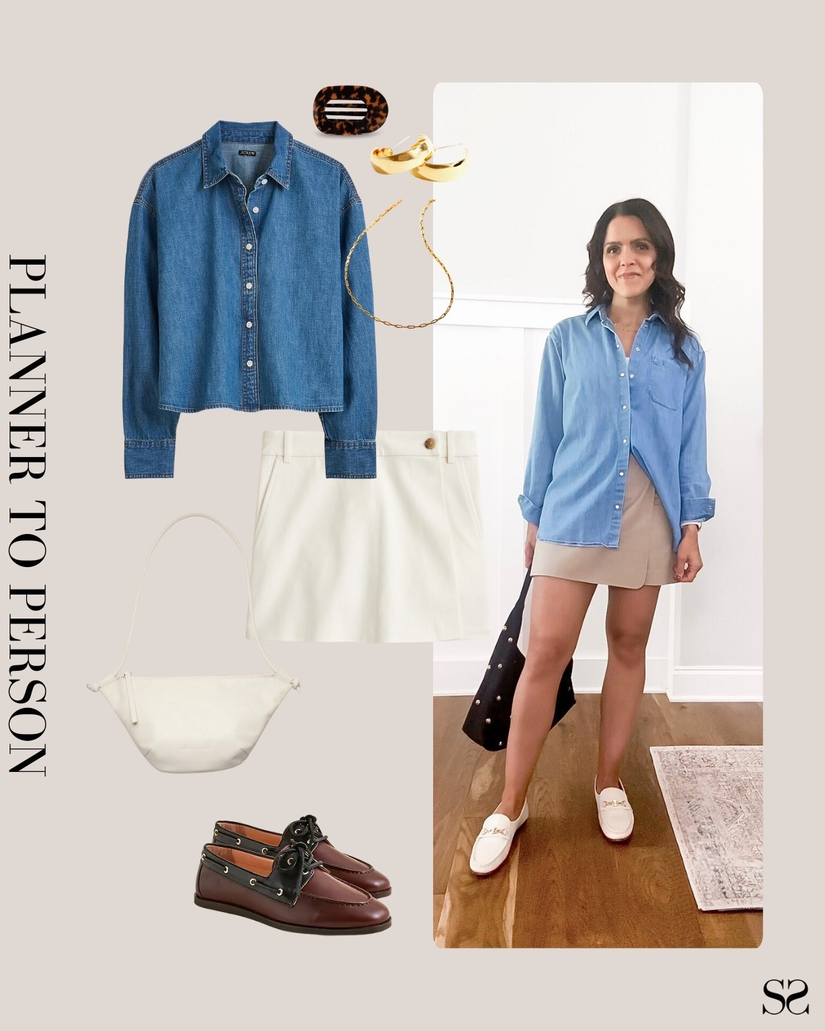 Planner to Person | Monthly outfit planner AUGUST: Summer looks, saved + styled outfit inspo | cropped chambray shirt, skirt, skort, loafers, boat shoes

#summeroutfit #casualstyle #transitionalstyle #summertofall

#LTKSeasonal #LTKStyleTip