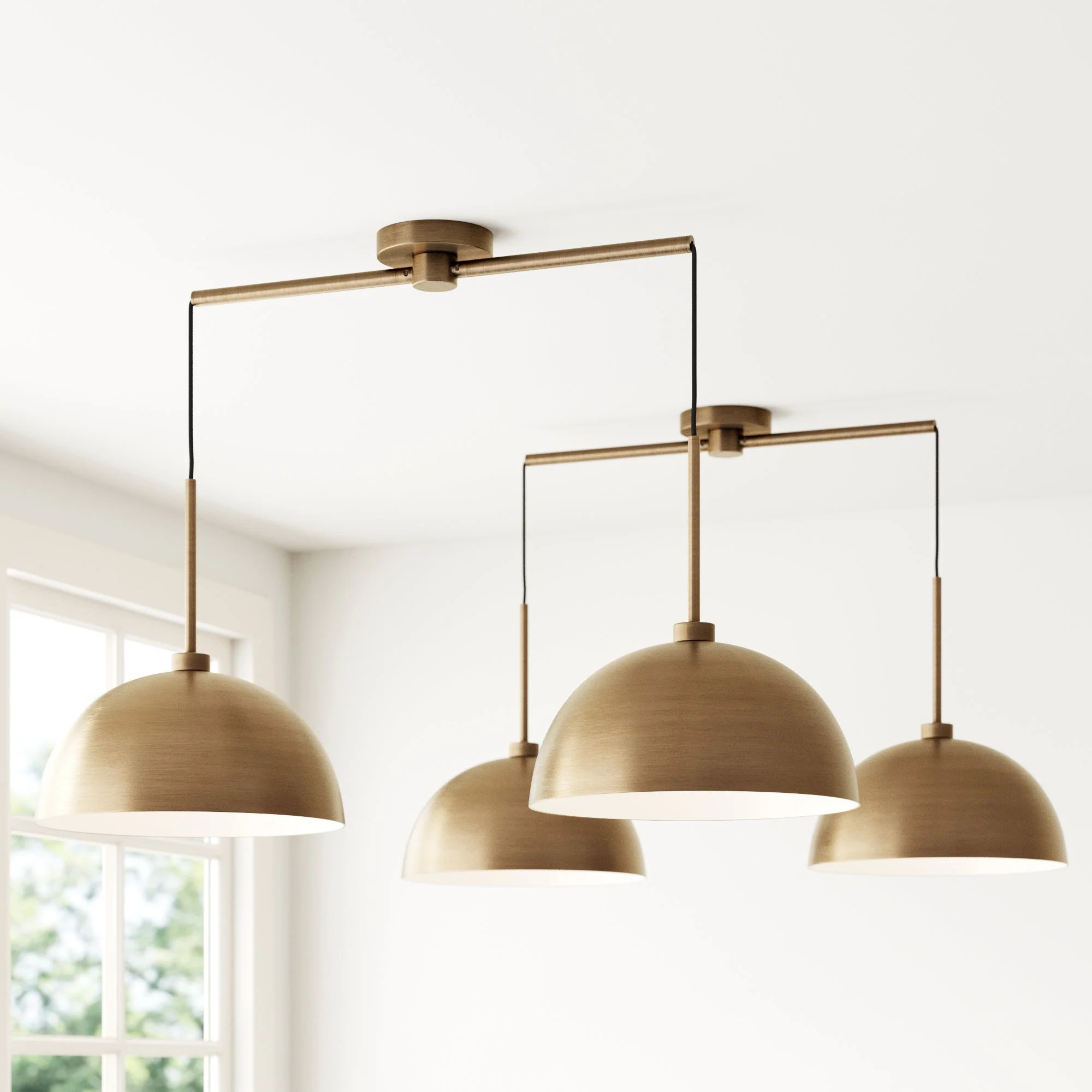 Metal Hanging Pendant Lights Brass | Nathan James
