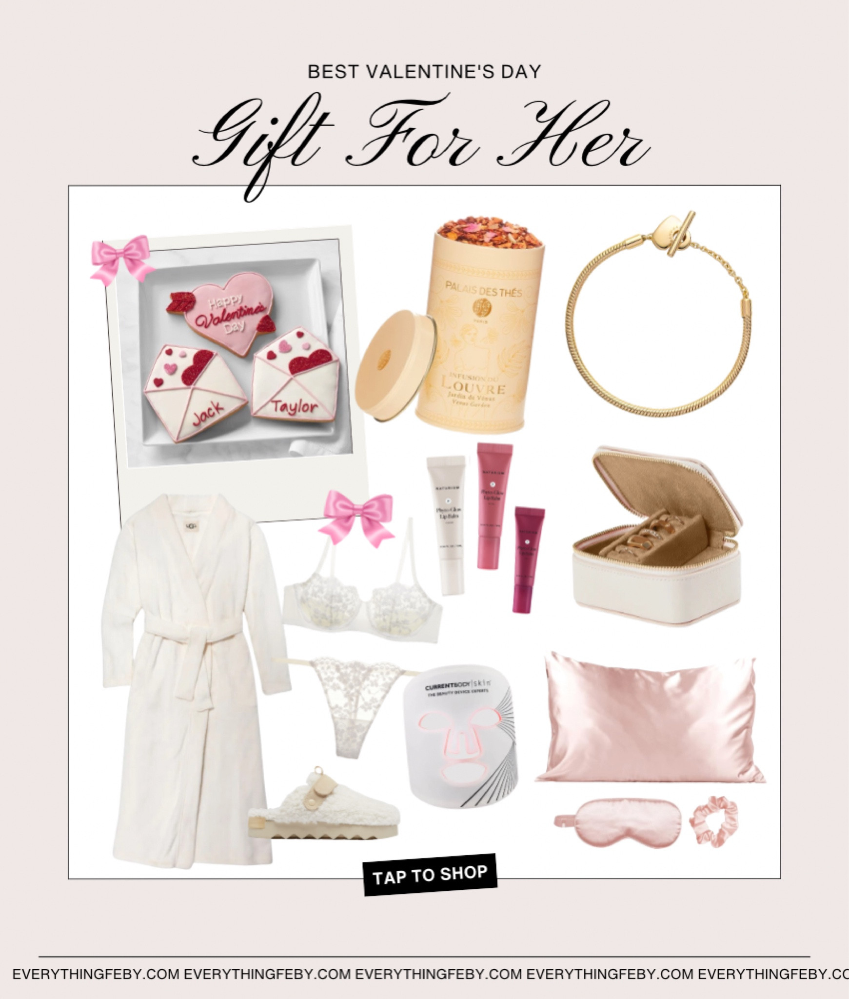 Valentine's Day Gift Guide For Her

Gift for her, valentine day ideas / valentine day cookies / lingerie set / bathrobe / jewelry box / silk pillow case set / led face mask / fuzzy slippers / flower tea / heart bracelet  / lip stain / pink / gift ideas 

#LTKGiftGuide #LTKSeasonal #LTKMostLoved