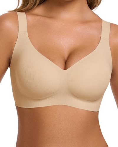 Ubras Breathable Jelly Wireless Bra, Seamless Push Up Bra for Women with Support Nude S | Amazon (US)