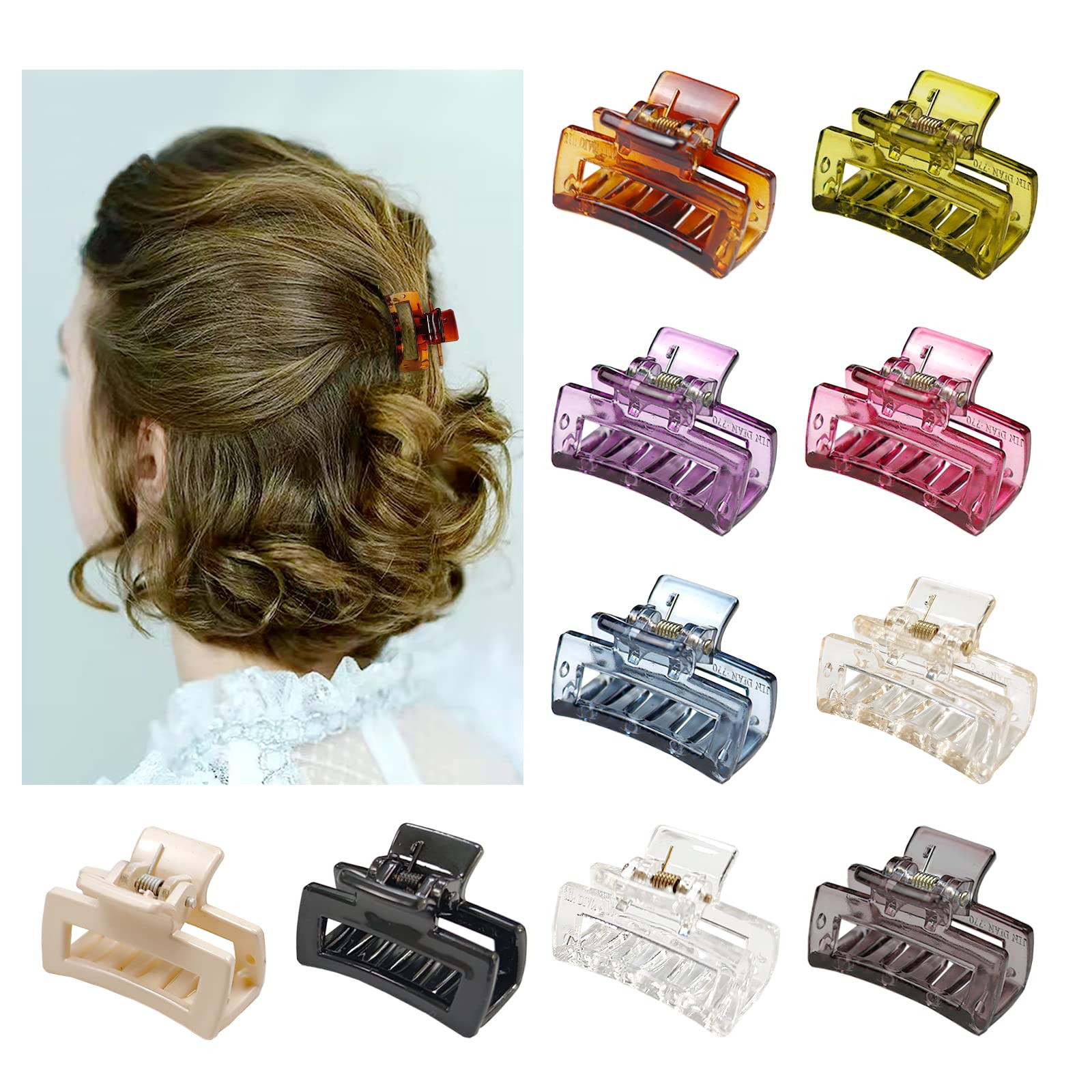 Kavya Pinzas Pelo Mujer Pequeñas, 4 cm Plástico Clips Pelo Mujeres, Antideslizantes Pinzas Acce... | Amazon (ES)