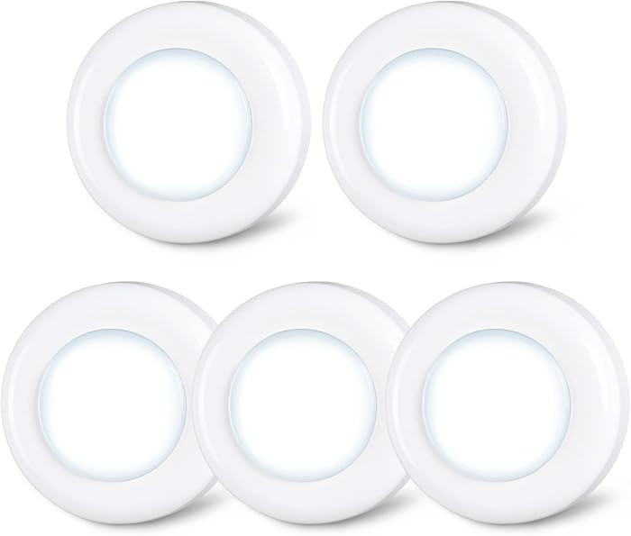 STAR-SPANGLED Push Tap Light LED Puck Lamp Cool White, 5 Pack
        Touch, Portable, Under Cabi... | Amazon (US)