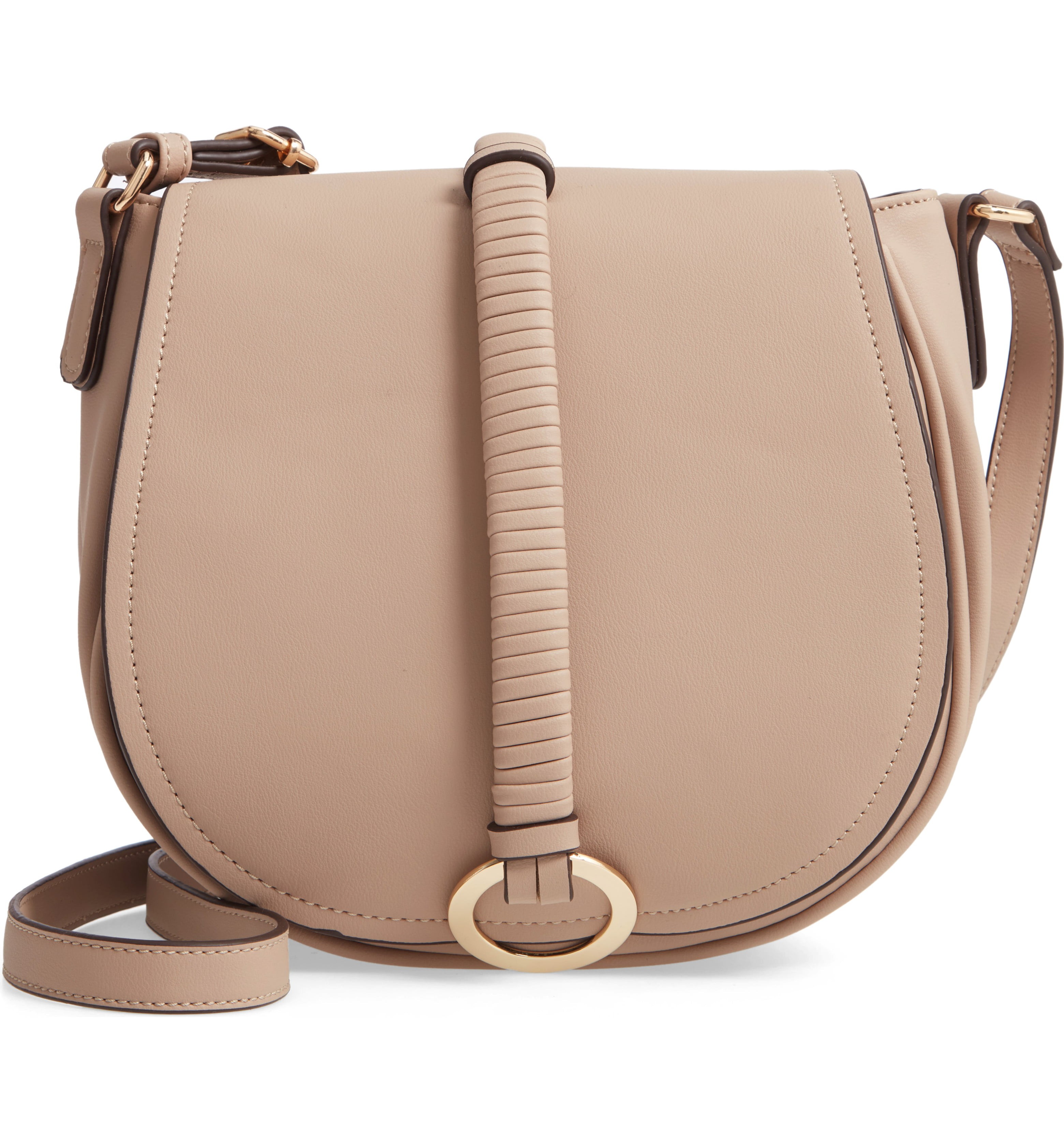 Metal Ring Faux Leather Saddle Bag | Nordstrom