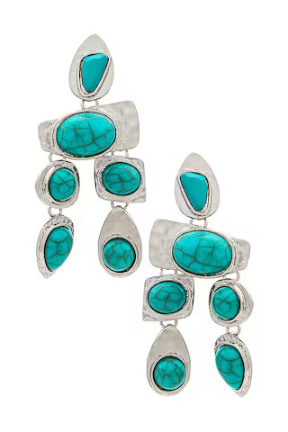 petit moments Stone Earrings in Silver Turquoise from Revolve.com | Revolve Clothing (Global)