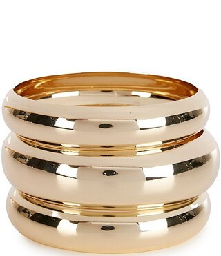 Natasha Accessories Wide Metal Bangle Bracelet Set | Dillard's | Dillard's