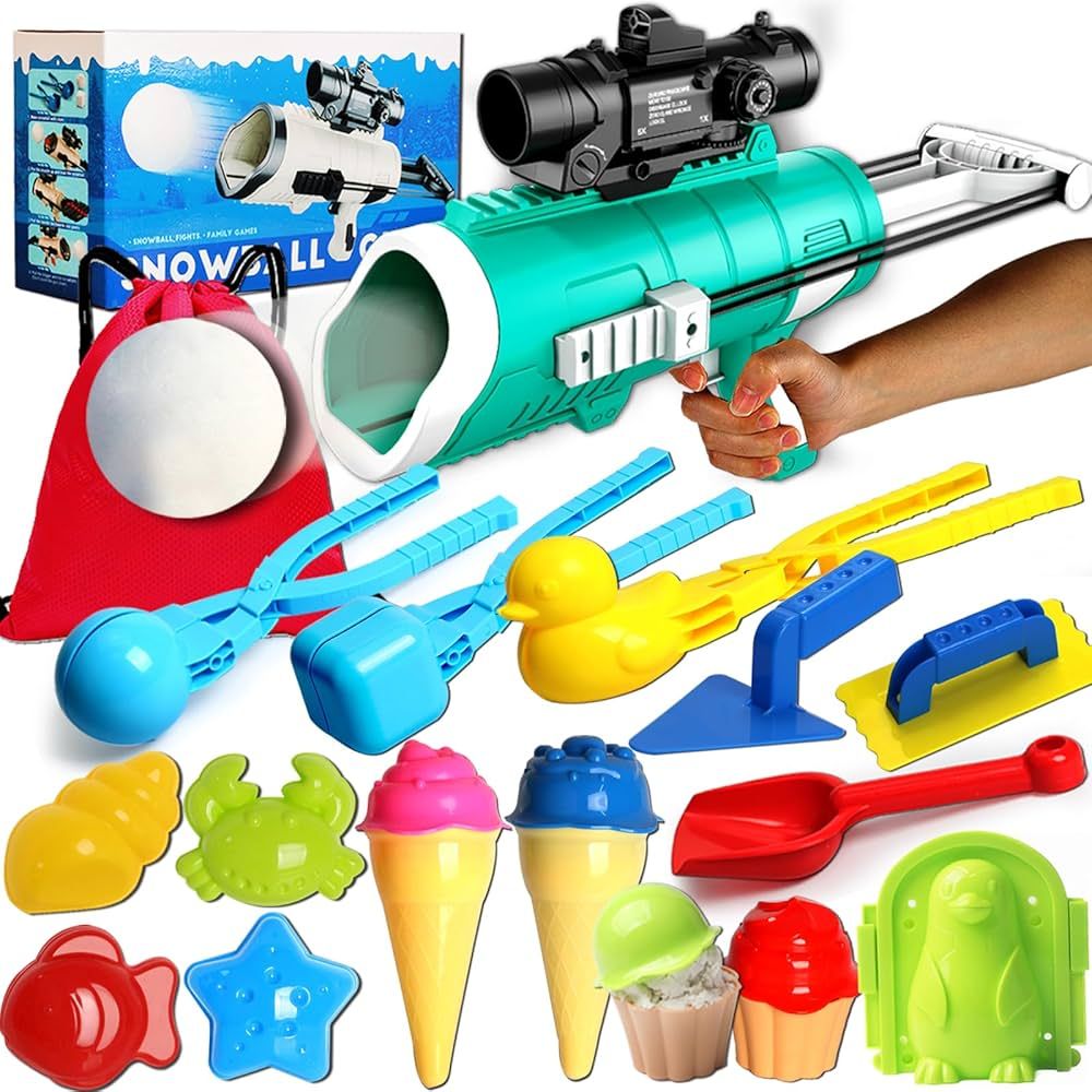 TMIXIU Snow Toys for Kids Outdoor,Snowball Maker Kit, Snowball Blaster Gun Launcher, Snow Ball Du... | Amazon (US)