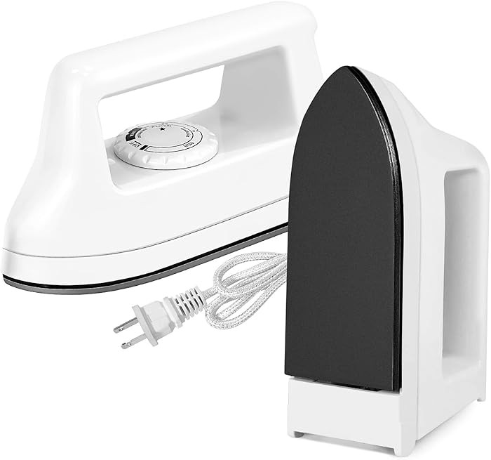Mini Iron for Crafts and Travel - Electric Heat Press Machine for Quilting and Sewing (White) - 6... | Amazon (US)