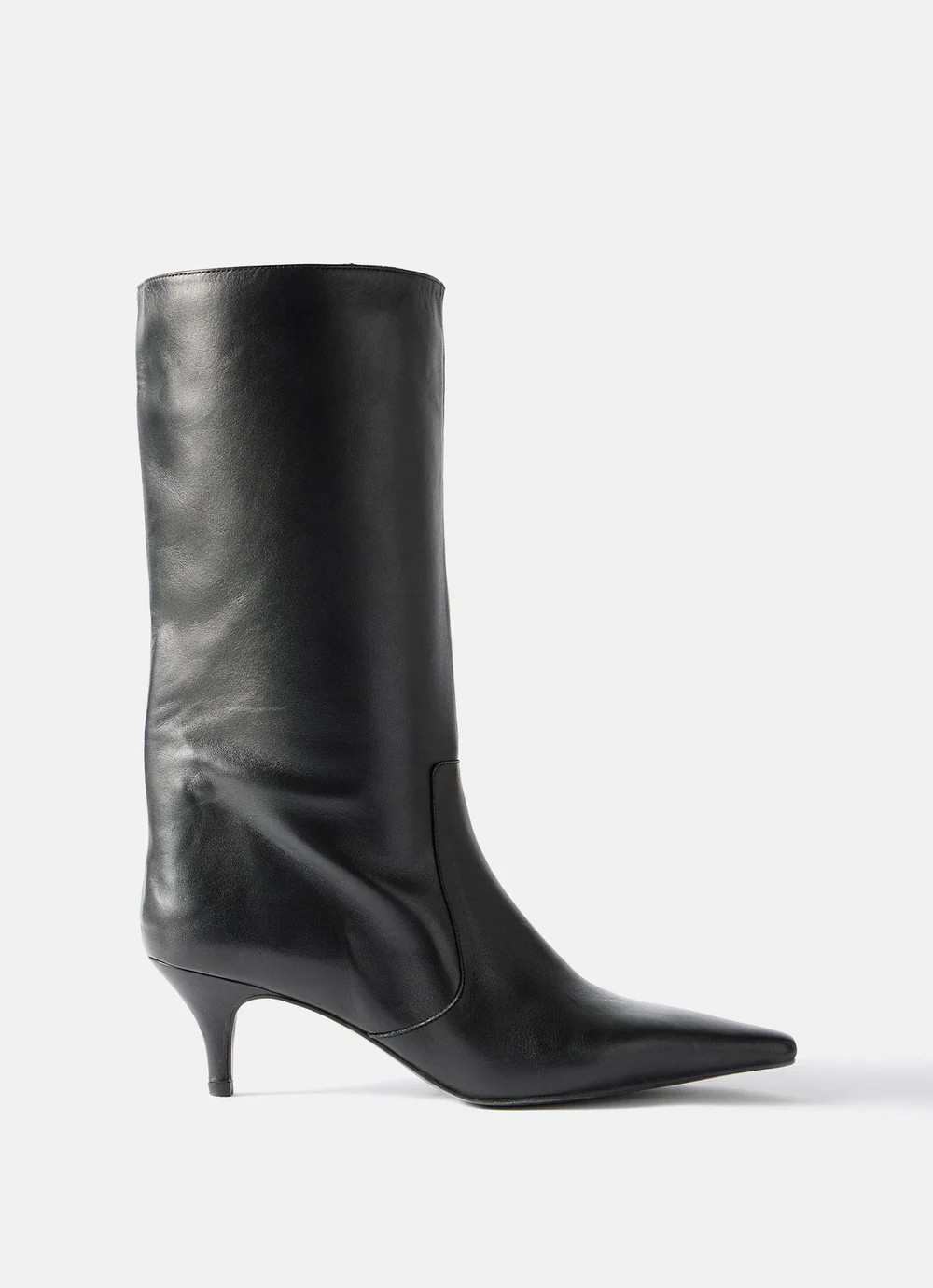 Bode Black Leather Calf Boots | Mint Velvet