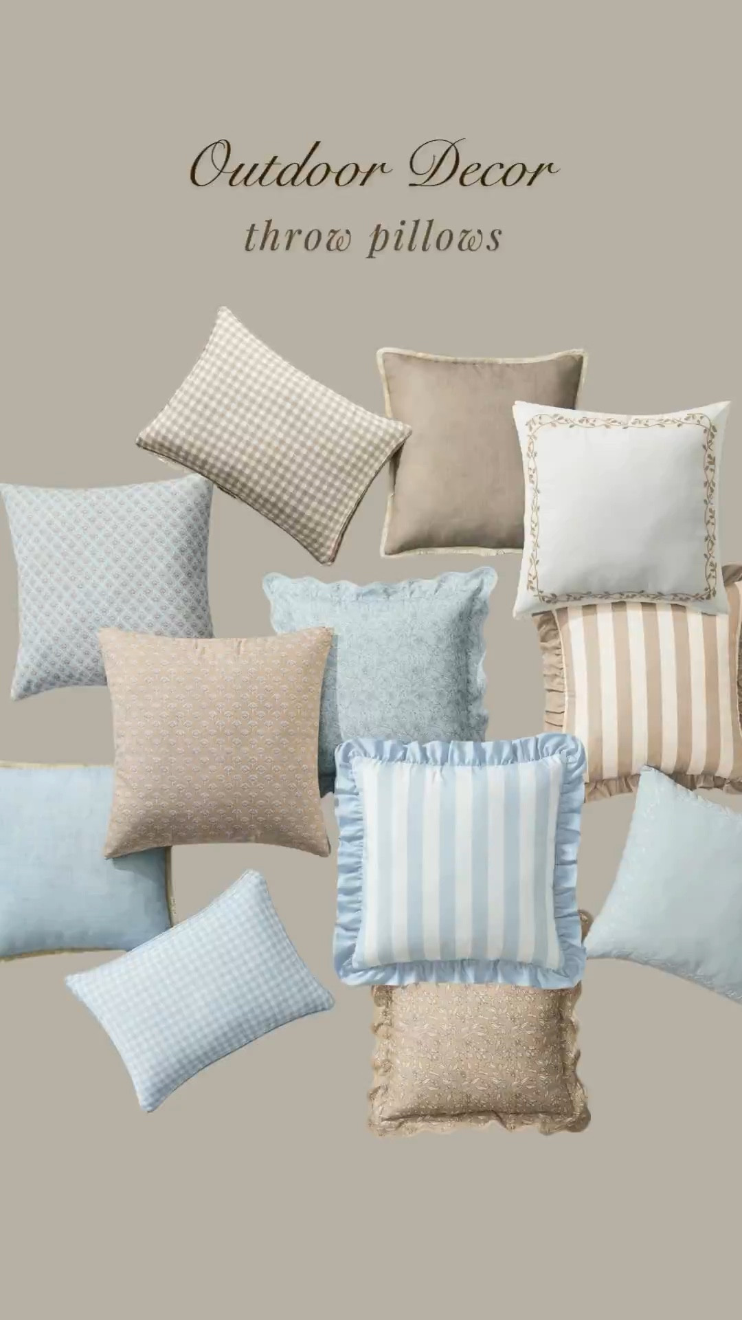 
Some of my favorite coordinating outdoor throw pillows - from Walmart! The prices are very affordable, too! #OutdoorHosting #Hosting #Entertaining  #Coastal #Summer #Spring #Mother’sDay #Porch #Patio #Outdoors

#LTKSeasonal #LTKHome