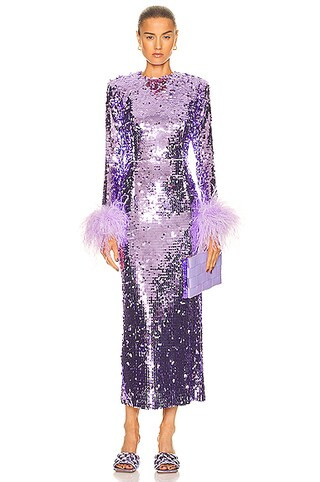 NEW ARRIVALS Veronique Sequin Dress in Purple | FWRD | FWRD 