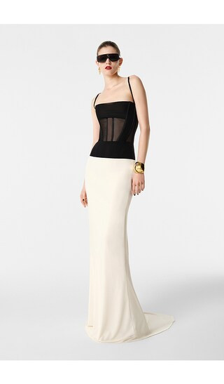 Nyah Floor-length Skirt in Black & White | Revolve Clothing (Global)