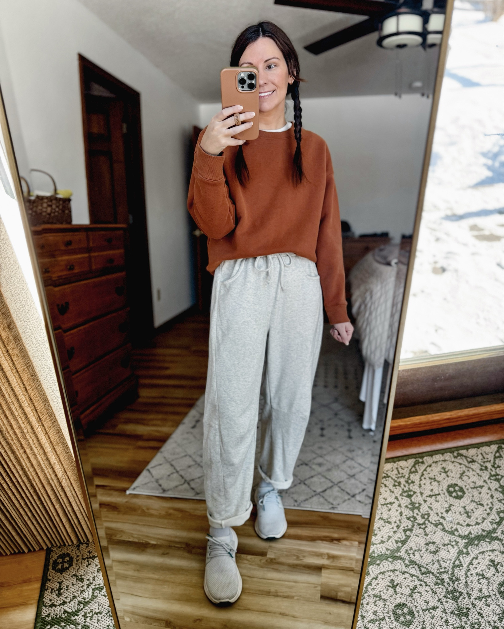 Small in my tee shirt, xs in my burnt orange crewneck sweatshirt, xs in my barrel sweatpants and my sneakers are sold out so I linked similar too (size 6.5). 

#LTKgrwm #LTKootd #LTKPetite