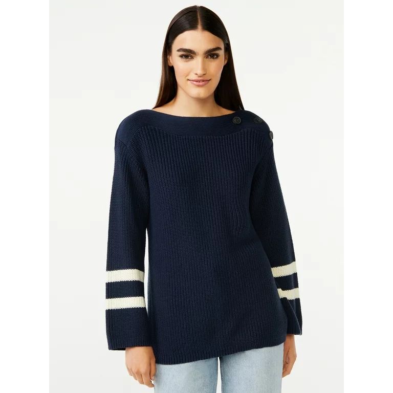 Free Assembly Women’s Button Shoulder Sweater | Walmart (US)