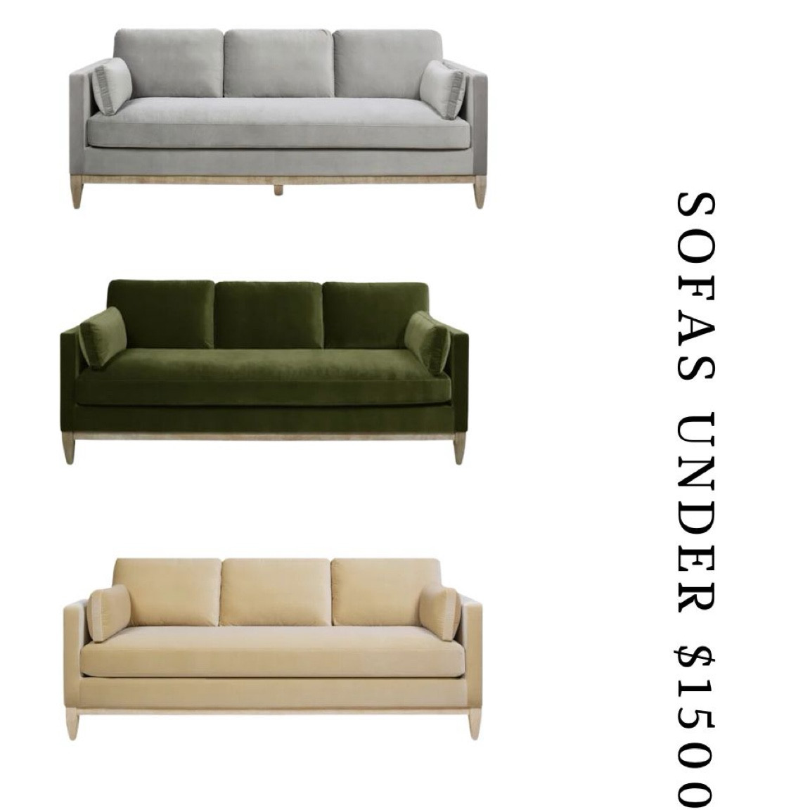 These bench styled sofas comes in multiple colors and under $1500!! Also has white glove delivery. It’s perfect for living rooms, formal living, family room, even bedroom seating.  

#newvisionhome #benchcushionsofa #velvetsofa #greensofa #beigesofa #graysofa 

#LTKhome #LTKstyletip #LTKSpringSale