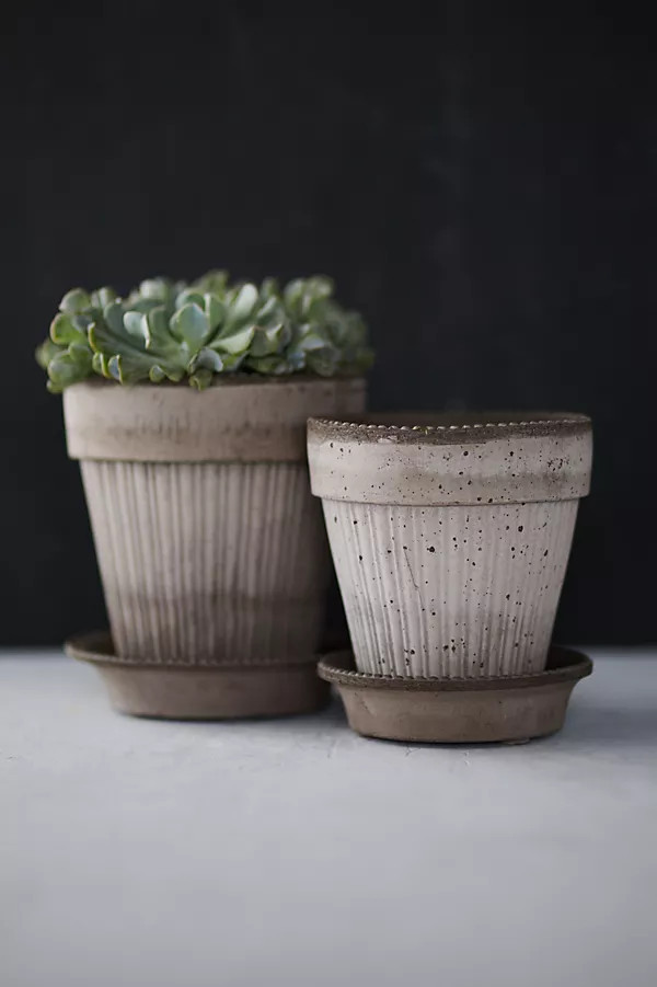 Simona Terracotta Pot + Saucer Set | Anthropologie (US)