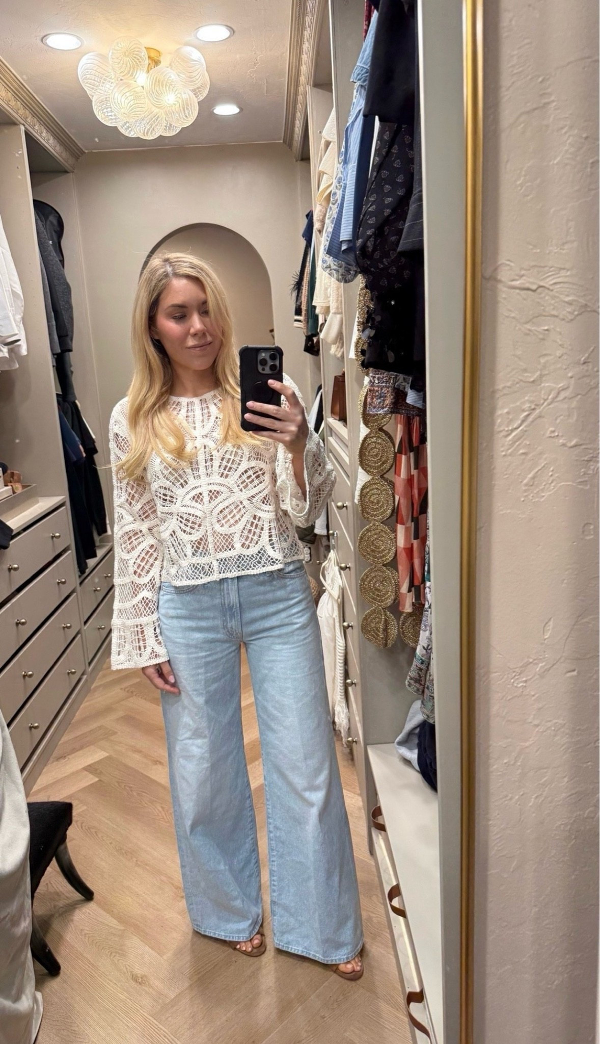 Lace top
(Love these jeans - fit TTS)

#LTKdayinmylife #LTKootd #LTKgrwm