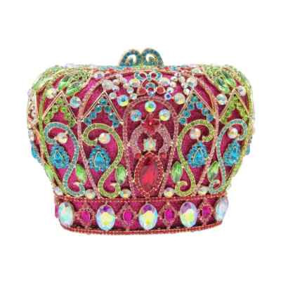 Handmade diamond inlaid crown shaped crystal bag women's handheld handbag | eBay US