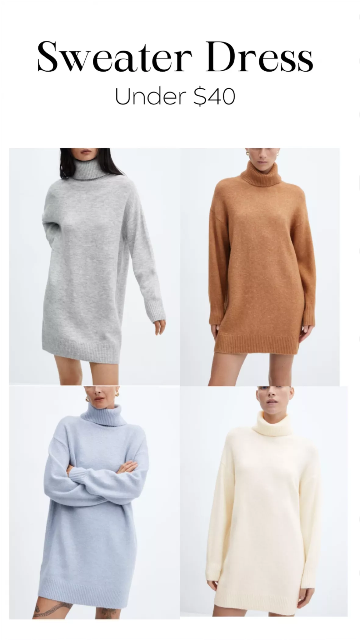 Turtle neck knit dress - Women curated on LTK