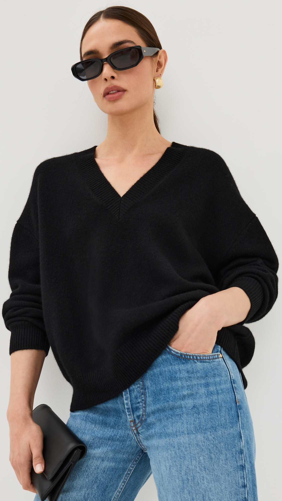 ANINE BING Lee Sweater Black M | Shopbop