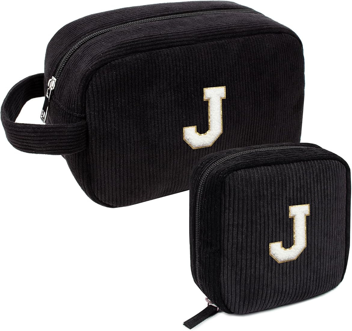 LETGO Birthday Gifts for Women Small Personalized Initial Monogram Makeup Bag,Preppy Corduroy Mak... | Amazon (US)