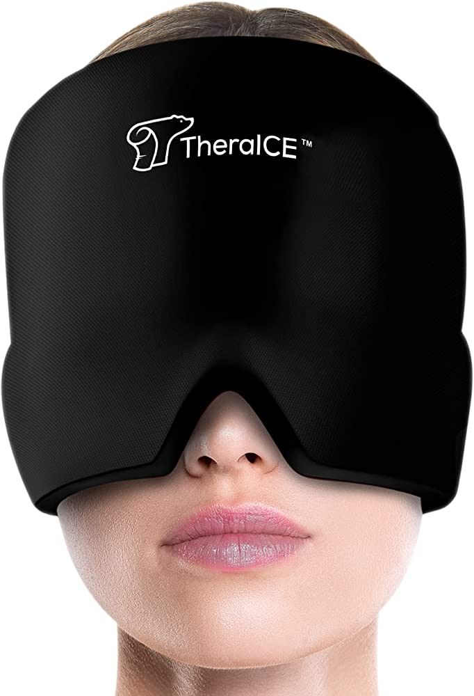 TheraICE  Form Fitting Head Gel Ice Cap, Cold Therapy  Ice Head Wrap Ice Pack Mask, Cold Cap | Amazon (US)