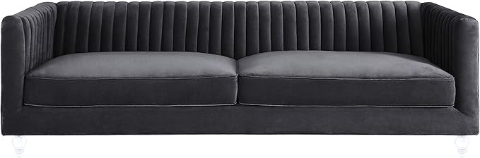 Amazon.com: Tov Furniture The Aviator Collection Modern Velvet Upholstered Living Room Sofa with ... | Amazon (US)