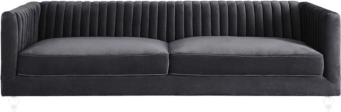 Amazon.com: Tov Furniture The Aviator Collection Modern Velvet Upholstered Living Room Sofa with ... | Amazon (US)