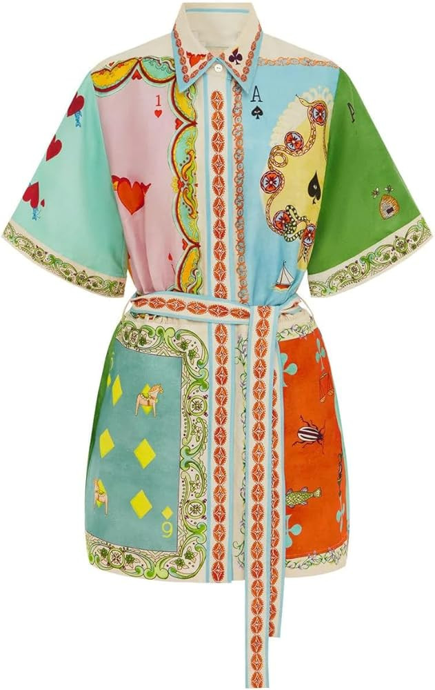 Women's Floral Mini Dress Y2k Short Sleeve Shirt Dress Cute Colorful Graffiti Graphic A-Line Lace... | Amazon (US)