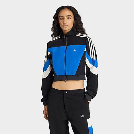 adidas Women's Originals Blocking Track Jacket in Black/Blue/Off White Size: XL | Finish Line (US)