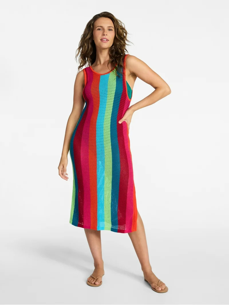 Time and Tru Women's and Women's Plus Size Sweater Dress Swim Coverup, Sizes XS-3X | Walmart (US)