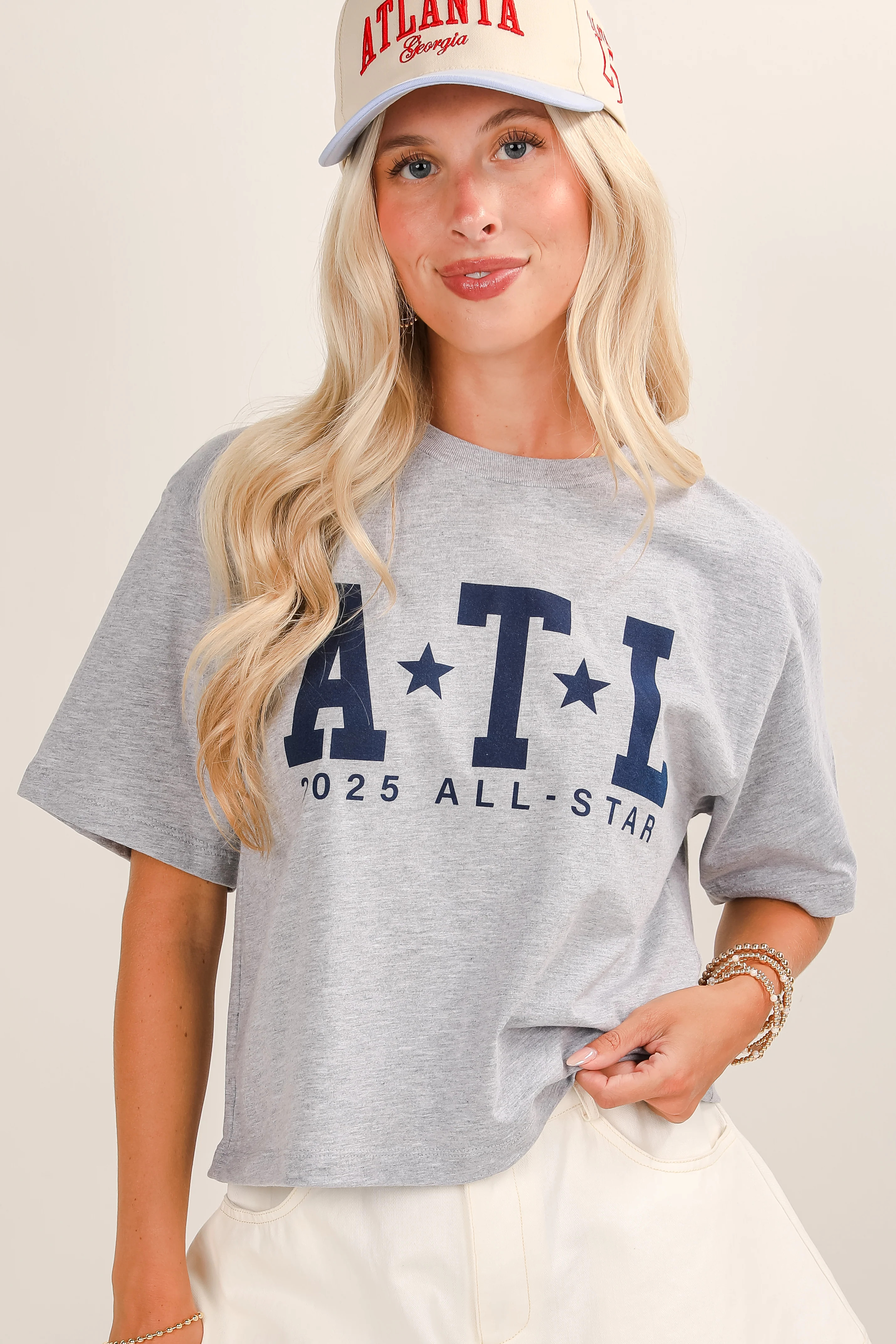 Heather Grey ATL 2025 All-Star Cropped Tee | DU Exclusives | DressUp | Dress Up