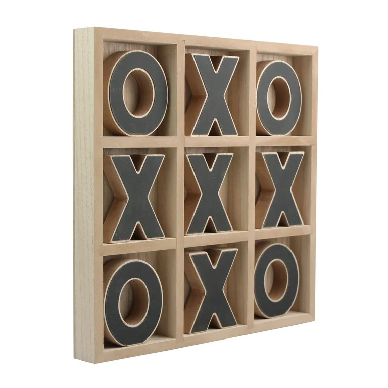 Mainstays Decorative Wood Tic-Tac-Toe Set, Brown | Walmart (US)